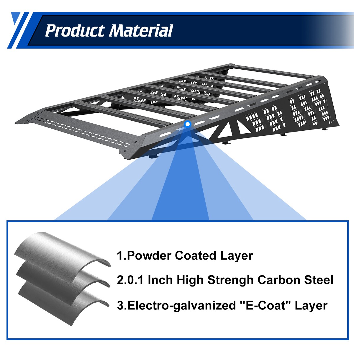 Heavy Steel Full-Frame Bed Rack Kit Roof Cargo Racks For 2024+ Tesla Cybertruck