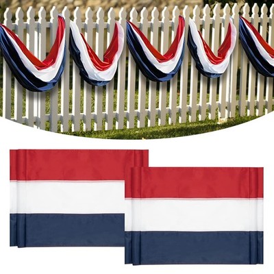 2 Pack American Bunting Flags 2x20 Ft Red,White & Blue Stripe Flags Outside B...