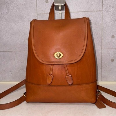 バッグ Vintage Coach backpack All leather brown Vintage Coach Leather Backpack Brown Turnlock 9791 Authentic | eBay