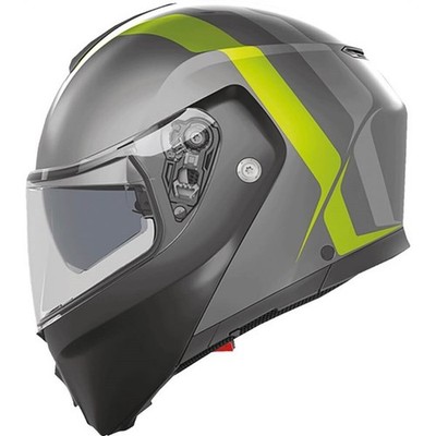 AGV StreetModular Resia Modular Helmet | Matte Grey/Blk/Flo Ylw | DOT ; ECE 2206