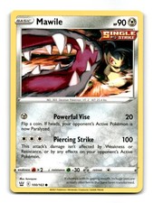 mawile single strike pokemon card value 141/236 Gx Weakness Fire ×2 Resistance Grass Any idea on value? :