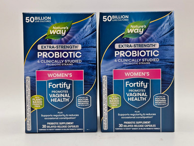 2x NATURE'S WAY EXTRA STRENGTH WOMEN'S PROBIOTIC FORTIFY CAPSULES 30ct EACH NEW