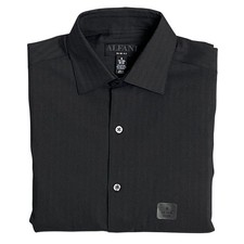 Alfani Dress Shirt Men's Small 14-14.5 32/33 Slim Fit Fabric Dark Charcoal NEW