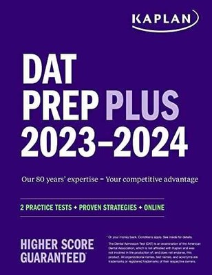 DAT Prep Plus 2023-2024: 2 Practice - Paperback, by Kaplan Test Prep - Very Good