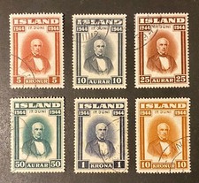 Michel 232 - 236 Islandia 1944 czysty