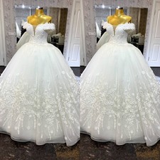 Exquisite Wedding Dresses Off The Shoulder Lace Appliques Beach Bridal Gowns