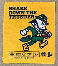 Notre Dame Rally Towel  Texas A&M Shake Down the Thunder Double Sided New Logo