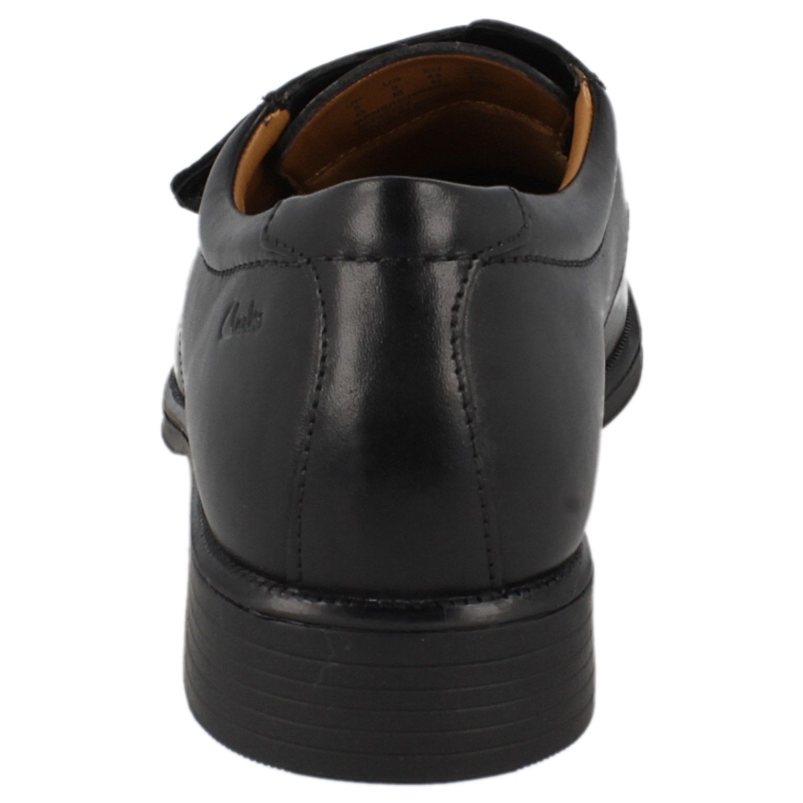 Mens Black Leather Rip Tape Clarks Shoes UK Sizes 7 11 G Fitting