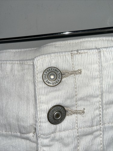 Free People Jayde Cord Jeans Pants High Rise Flare Leg White Size W24 L32 BNWT - Picture 9 of 15