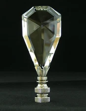 LAMP FINIAL-LEADED CRYSTAL LAMP FINIAL***ARCTIC ICE*** WITH SATIN NICKEL BASE