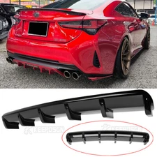 For Lexus RC300 RC350 Glossy Black 6 Shark Fin Rear Diffuser Bumper Spoiler Lip
