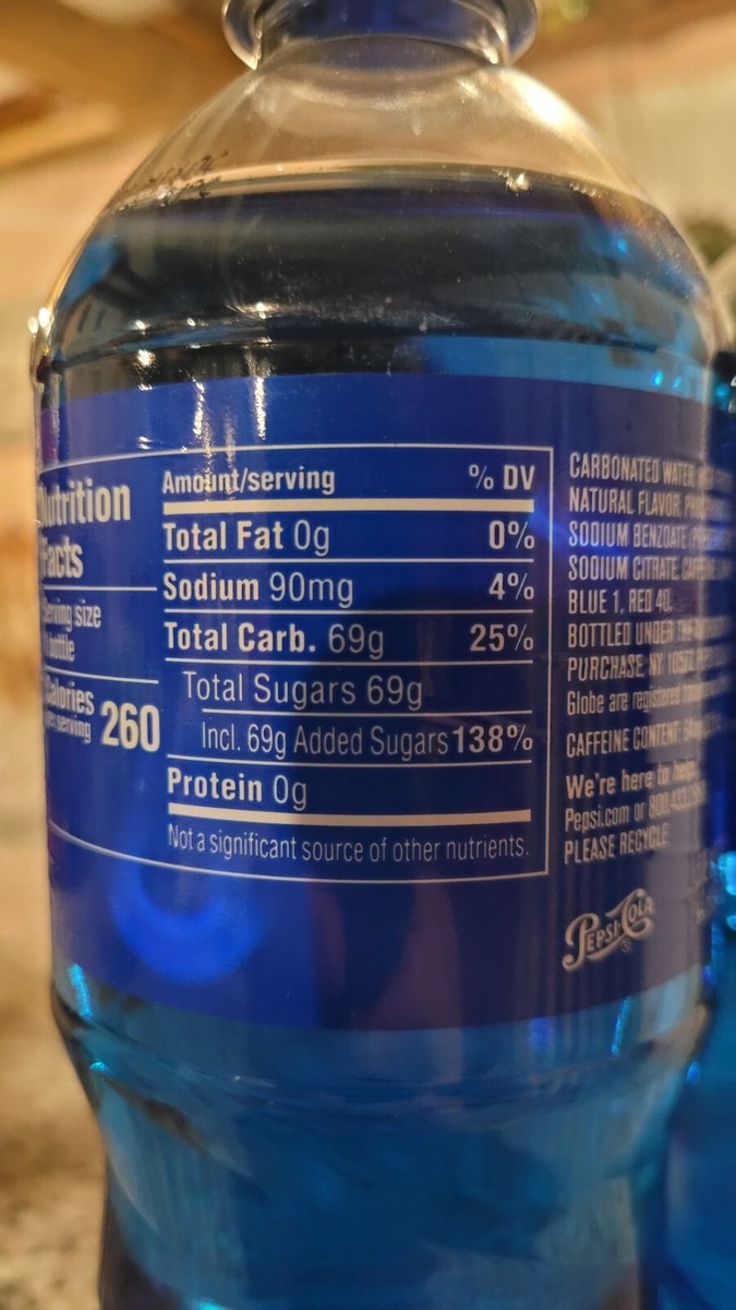 2021 x1 Pepsi Blue Soda Pop Unopened Bottle (20oz) Rare And