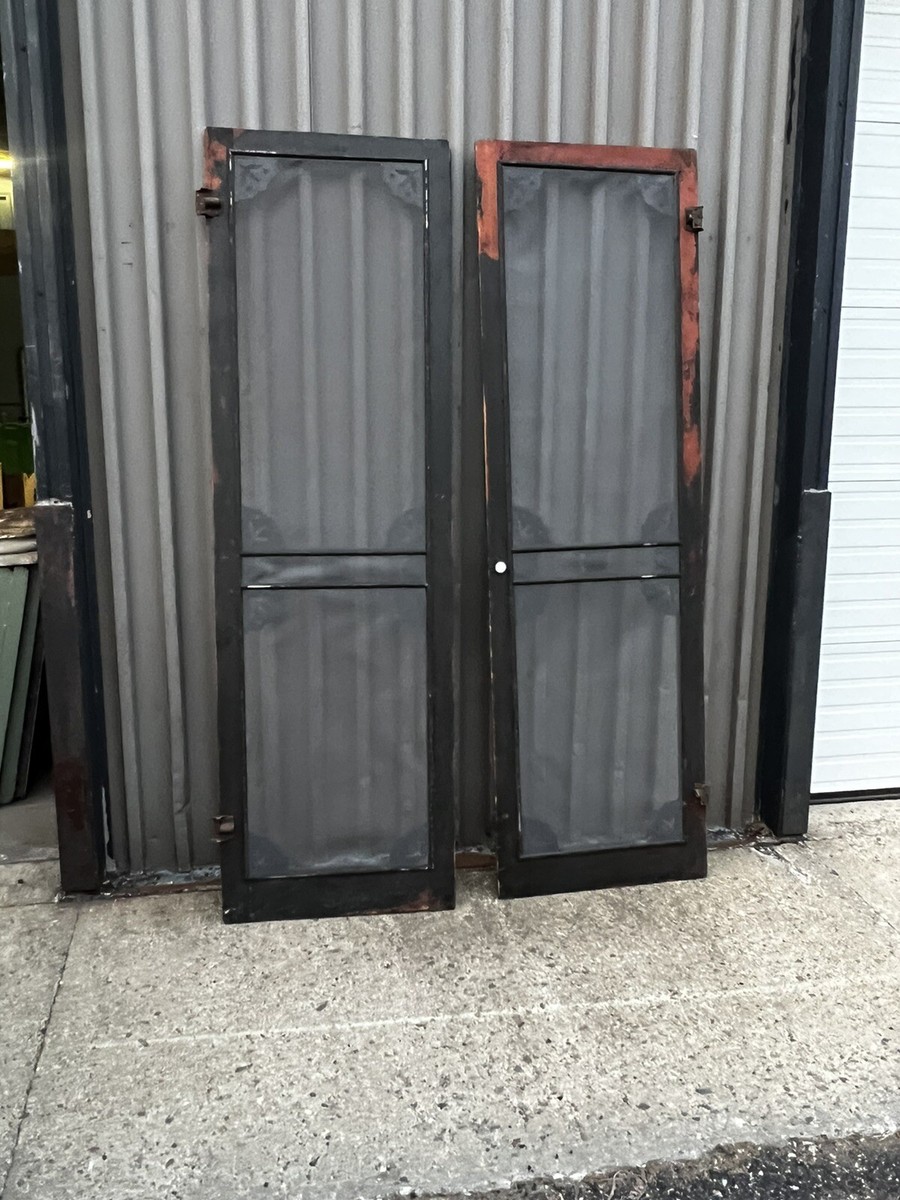 WOW rare Pair c1884 screen doors ORIGINAL hardware - black