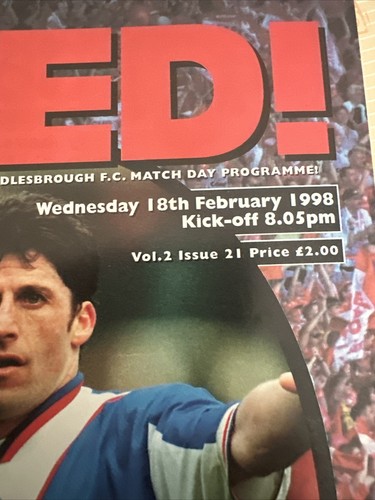 1998 Middlesbrough V Liverpool Soccer/football Programme LCup - Picture 2 of 3