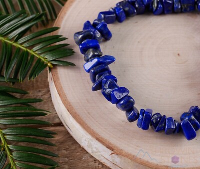 LAPIS LAZULI Crystal Bracelet, Chip Beads - Beaded Handmade Jewelry, Gift, E0645