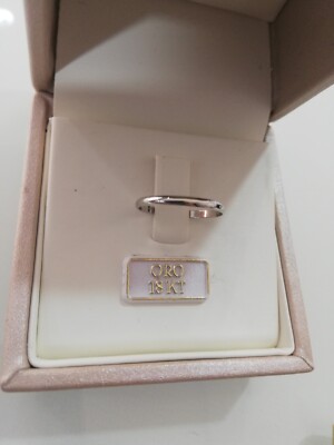 Anello fedina fede fascetta fermanello fermafede in oro bianco 18