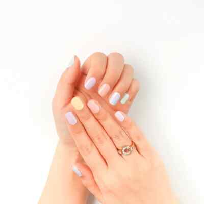 Semi Cured Gel Nails Wraps, Solid, Macaron (UV LAMP)       