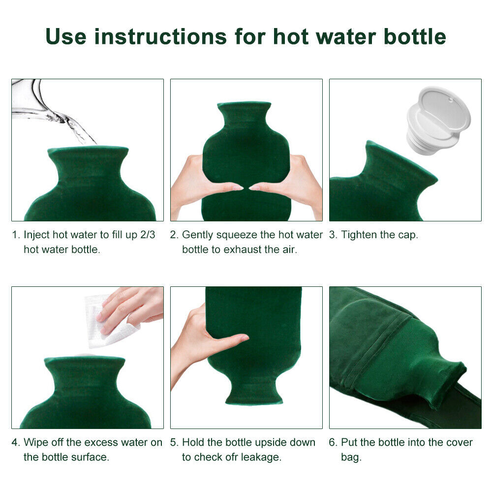 1000Ml Hot Water Bottle Bag + Belts Rubber or Warm Plush Pouch Waist
