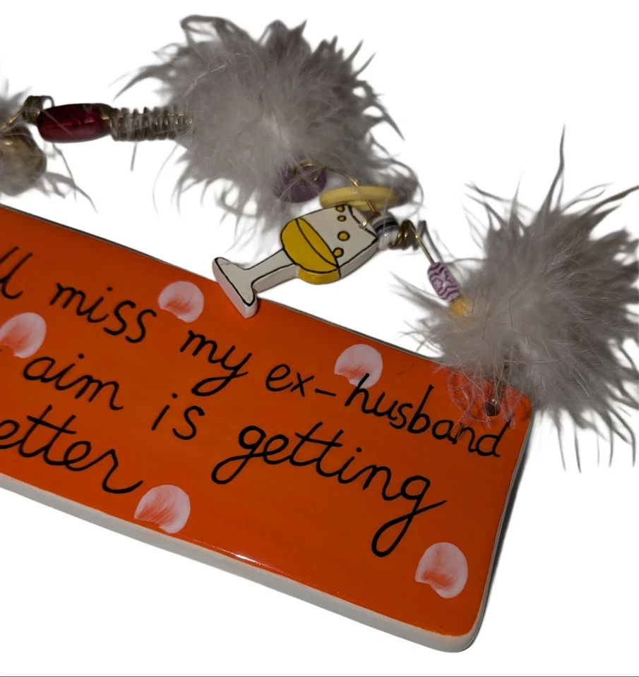 Letrero de placa de cerámica divorciado de Sandra Magsamen de Silvestri divertido ex marido Foto 4 de 4