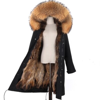 Damen CARMEN CHARLOTT Luxus Echt Pelz Parka Mantel FUCHSPELZ Größe M 38/40 NEU!