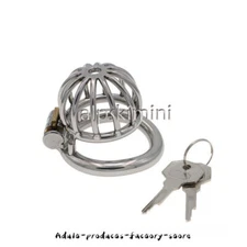 Male Lock Ring Chastity Device Stainless Steel Cage Chastity Lock Outdoor Wear