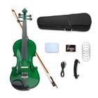 5 String Advanced Electric Acoustic Violin 4/4 Maple+Spruce Handmade Green