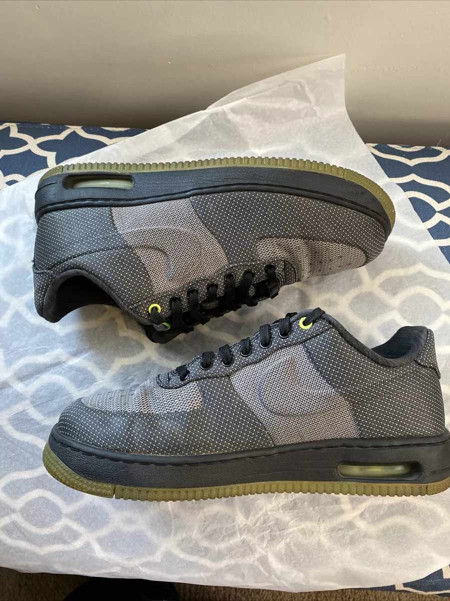 PreownedGENUINE Nike Air Force 1 LOW ELITE JACQUARD VOLT WOLF GREY