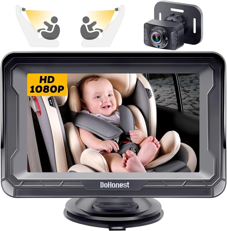 Baby Car Camera for Backseat: HD 1080P Easy Setup Carseat Camera Rear DoHonest