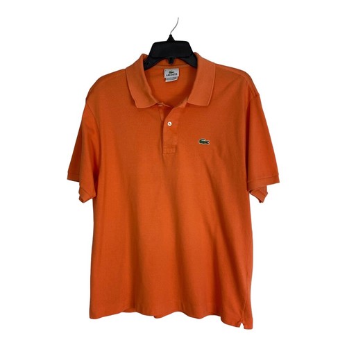 Camisa polo para hombre Lacoste talla 6 = XL naranja manga corta botón núcleo estándar - Imagen 3 de 6