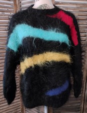 Pullover Sweater Mohair Fuzzy Flauschig Behaa...