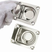 2X Marine Stainless Steel Flush Lifting Handle Ring Pull Hatch Latch Floor Hatch