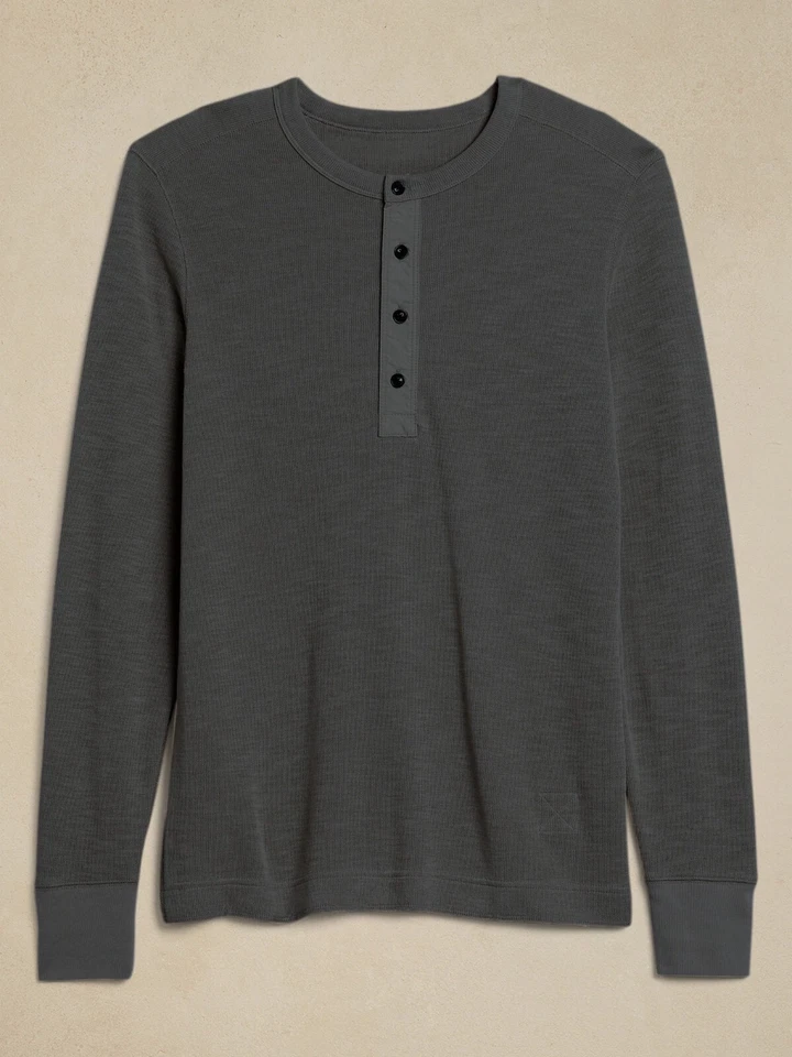 BANANA REPUBLIC Double-Knit Henley T-Shirt #734154 - Image 2 of 4