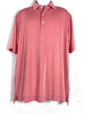 Footjoy FJ Polo Shirt Mens Large Pink Short Sleeve Polka Dot Embroidered MINT