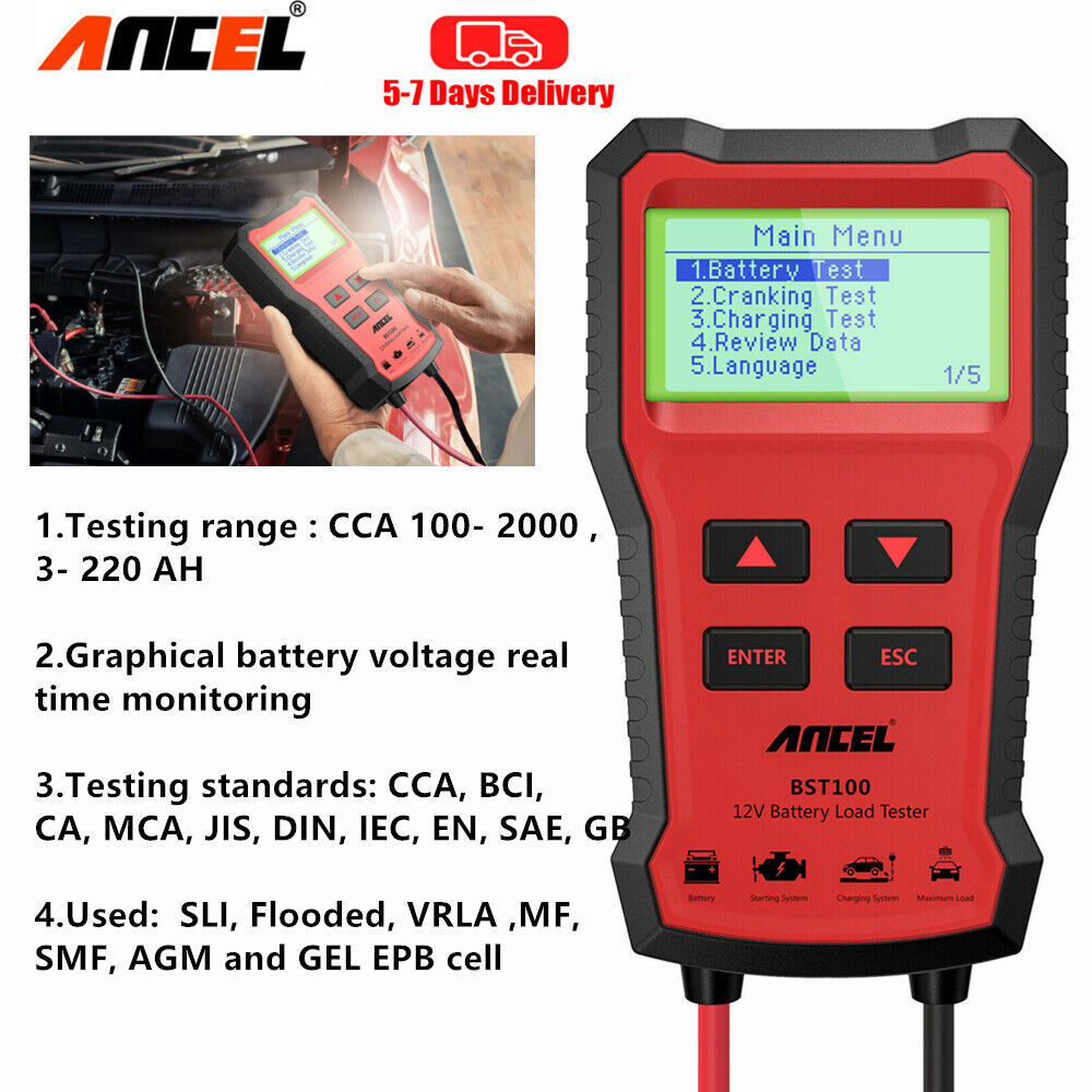 ANCEL 12V Van Light Truck Car Battery Tester Charging Analyzer Diagnostic Tool thumbnail 2