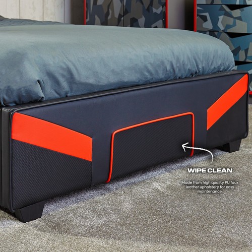 X ROCKER Cerberus MKII Ottoman Bed Frame Storage PU Leather 3ft 4ft 4ft6 BLACK - Picture 8 of 12