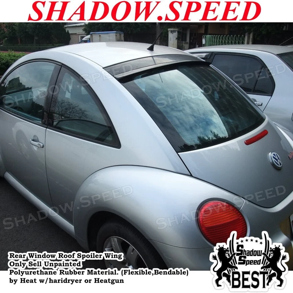 ShSpd 284R Rear Window Roof Spoiler Wing Fits 1997~2010 Volkswagen BEETLE Coupe - Imagem 3 de 4