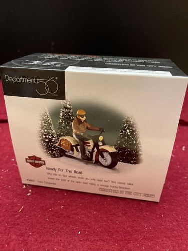 Department 56 Christmas statue Harley Davidson Motorcycle READY FOR THE ROAD New - Picture 8 of 8