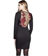 🍃🌺 NWT GUESS BY MARCIANO Larissa Jet Black Dress Size S 🌺🍃