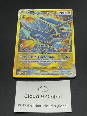 2022 Pokémon Dialga VSTAR Gold Secret Rare Card 210/189 Full Art