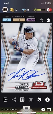 [DIGITAL CARD] TOPPS Bunt 23 MIGUEL CABRERA INTL TRADING CARD DAY BLUE SIG, DET