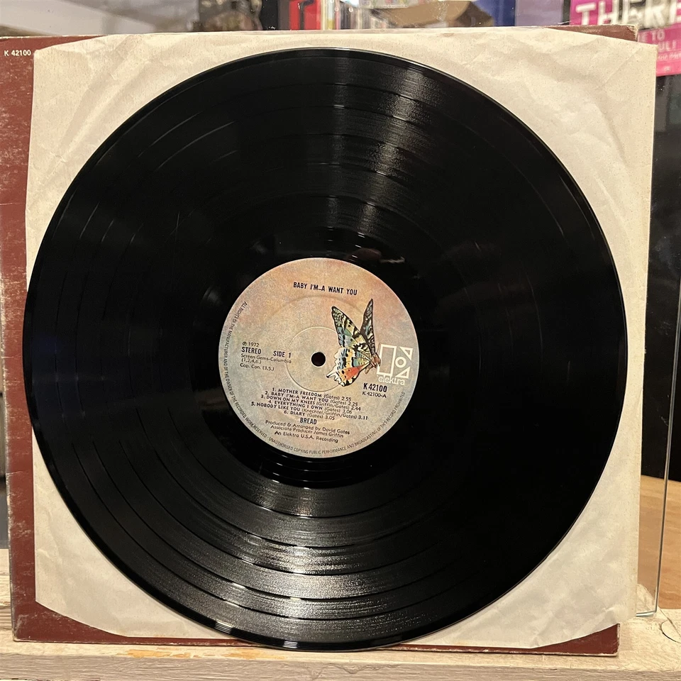 [ROCK/POP]~EXC/VG+ LP~BREAD~Baby I'm A Want You~[Original 1972~ELEKTRA]~UK IMPOR - Image 4 of 4