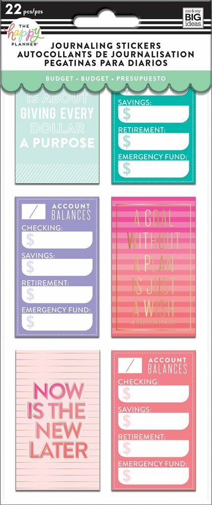 MAMBI The CLASSIC Happy Planner Journaling Flip Stickers - Budget