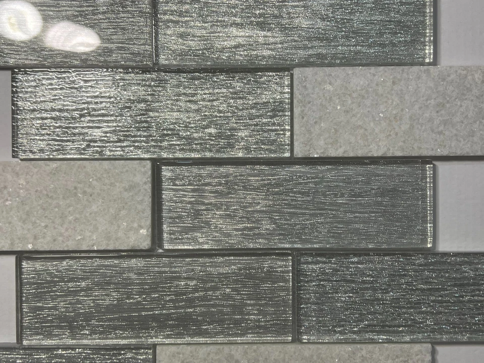 NY57 серый/белый стекла/мрамора мозаика плитка кухни ванной фартук, 7 листов - Изображение 2 из 4