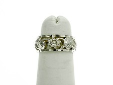Sterling Silver Band Ring with Cut Out Floral Design Size- 6