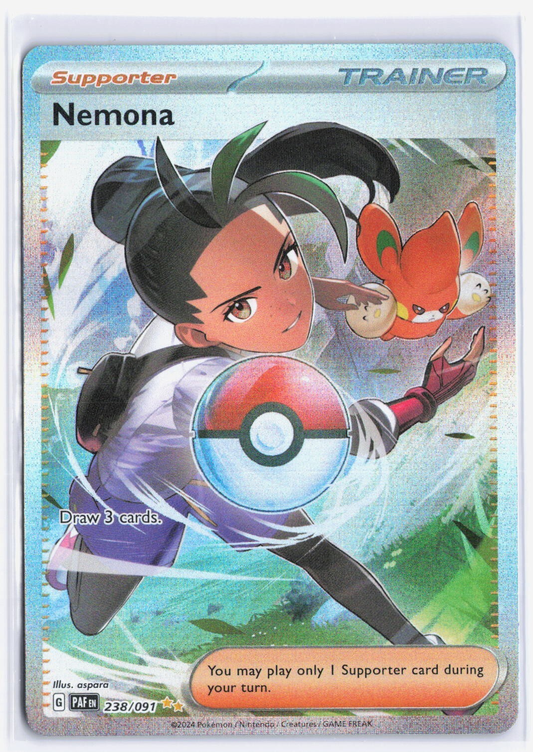Nemona - 238/091 - Pokemon Paldean Fates - Special Illustration Rare Card - NM/M