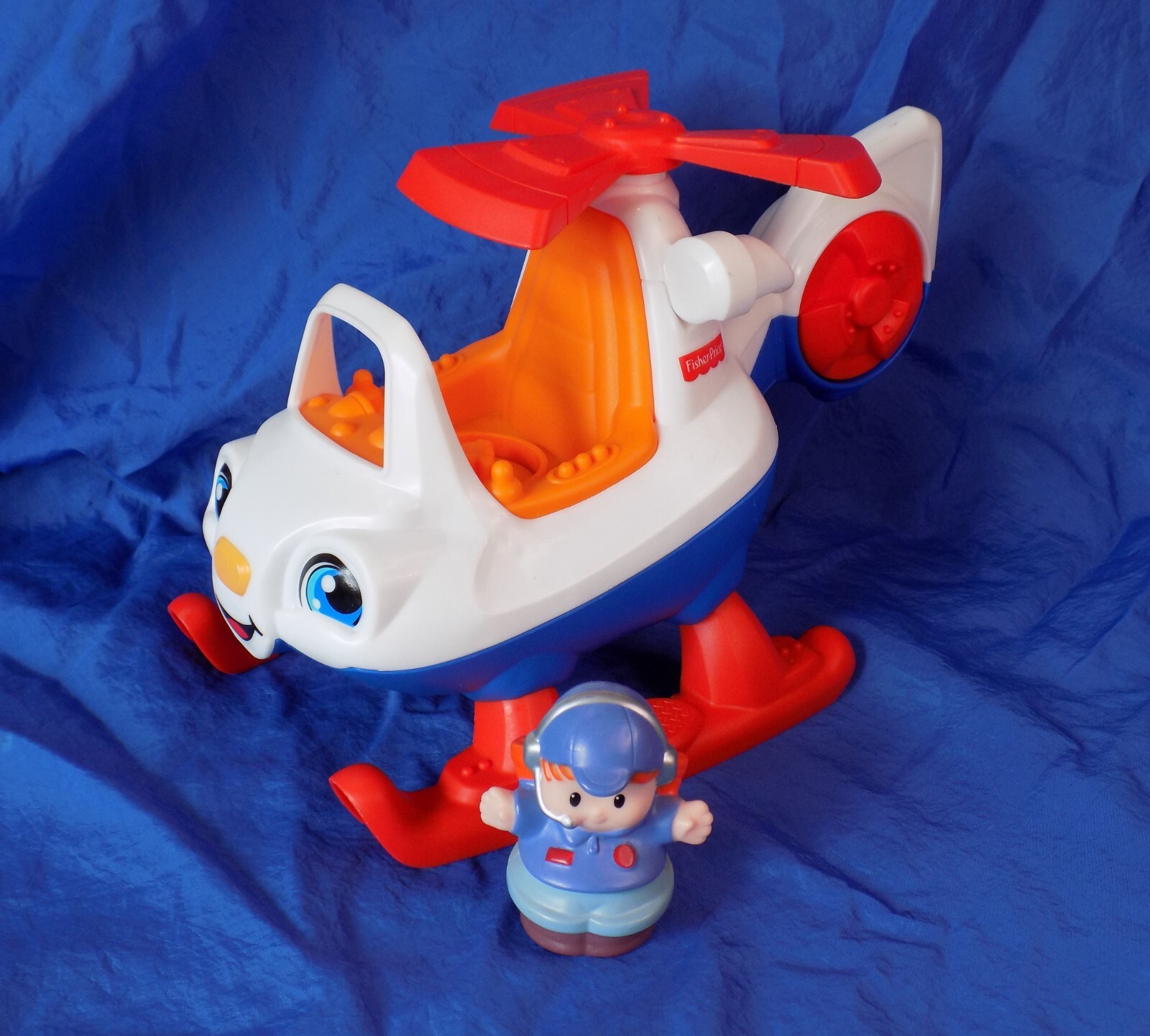 Fisher Price Little People Helicopter w/ Pilot Tested/Working Discovery Toy 2015