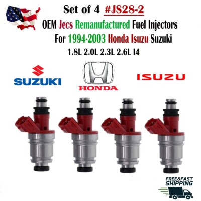 NEW OEM Jecs 4x Fuel Injectors Fits For 1994 Isuzu Amigo 2.6L I4 #JS28-2