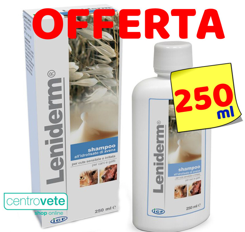 Icf  LENIDERM SHAMPOO  250 ml  CANI e GATTI → Contro Dermatiti e Arrossamenti