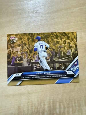 2024 MLB Topps NOW ODB38 SHOHEI OHTANI 3 HRS  10 RBI 50/50 GM LA DODGERS IN HAND