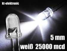 10 St&uuml;ck LED 5mm wei&szlig; ultrahell 25000mcd